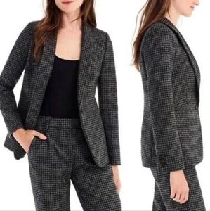 J. Crew NWT Black Parke Houndstooth Wool Blazer In Black Slate Size 2